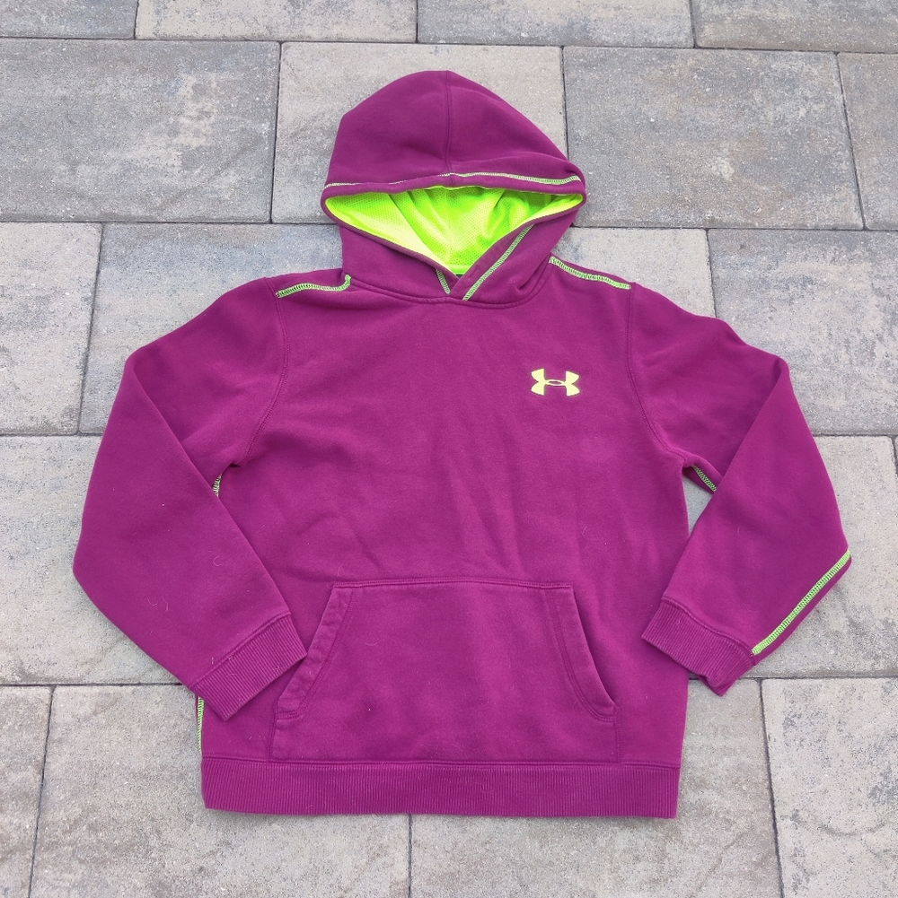Under Armour Kids' Magenta Hoodie with Lime Accents
